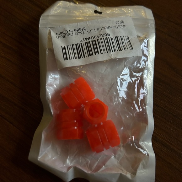 Red Glow In the Dark Tire Stem Caps - Picture 3 of 3